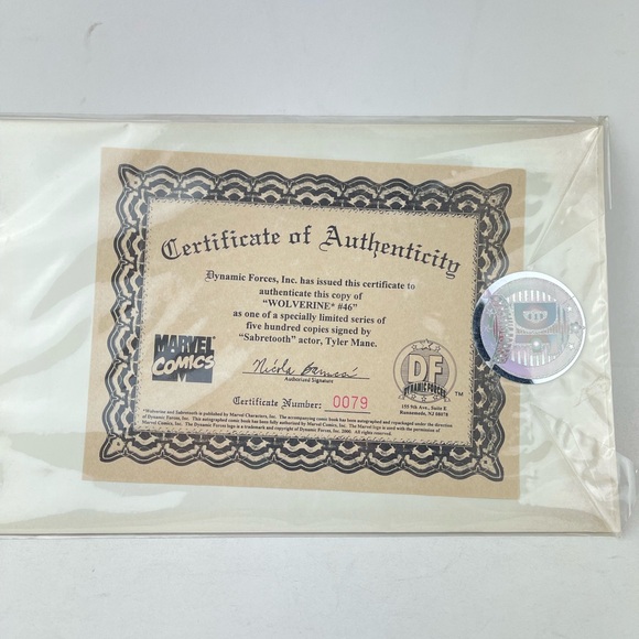 Wolverine Vol 2 #46 Dynamic Forces Variant Signed By Tyler Mane 79/500 - Picture 8 of 9